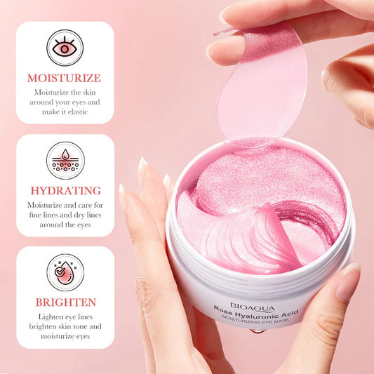 Rose Hyaluronic Acid Travel Size Eye Mask anti Wrinkle Dark Circles Eye Patches Moisturizing Firming Skin Care